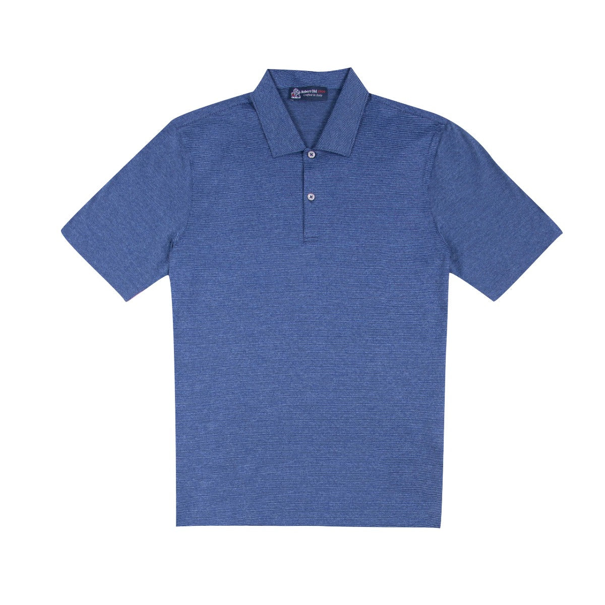 Navy 100 Cotton Fine Stripe Polo