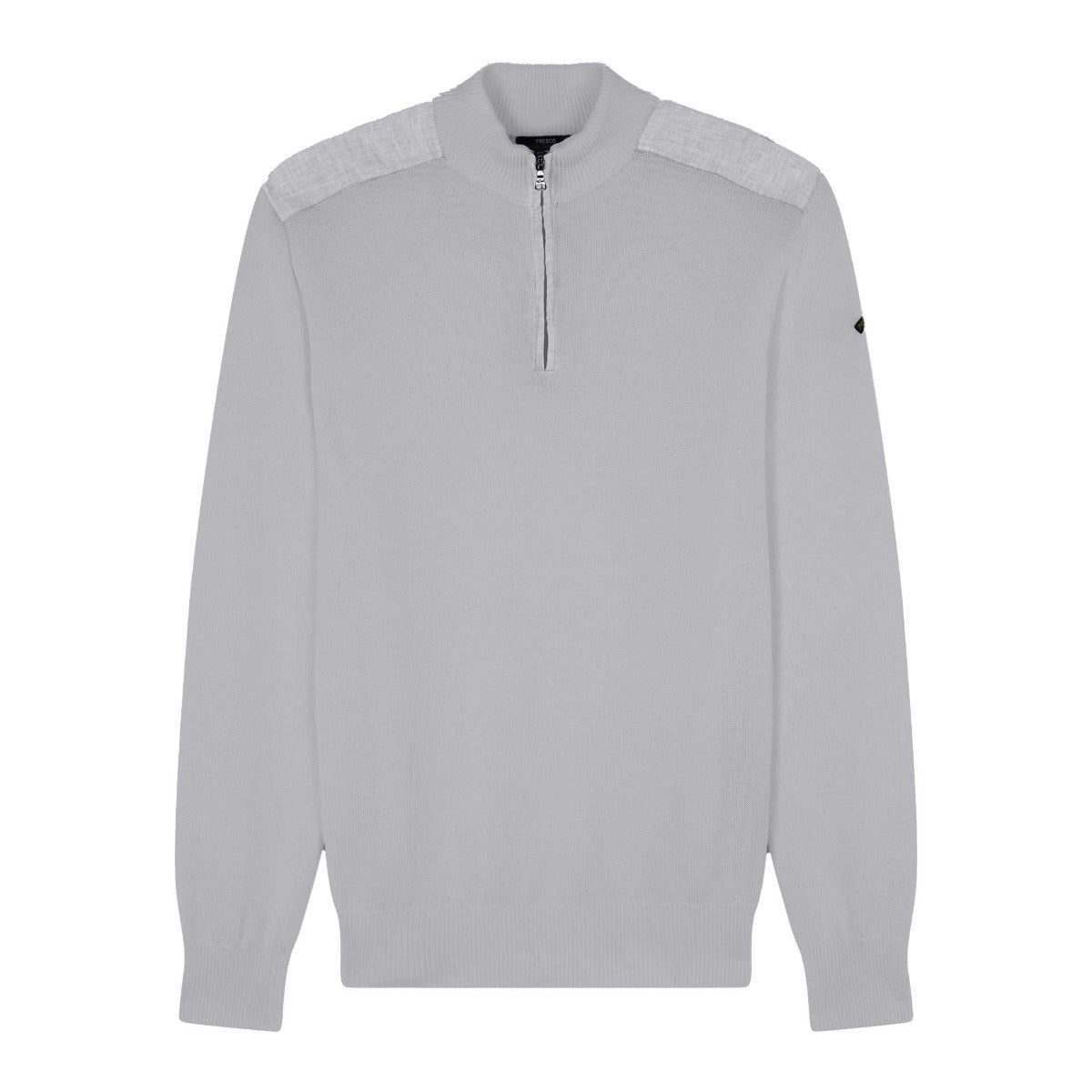 Grey Cotton Quarter Zip Neck Jumper