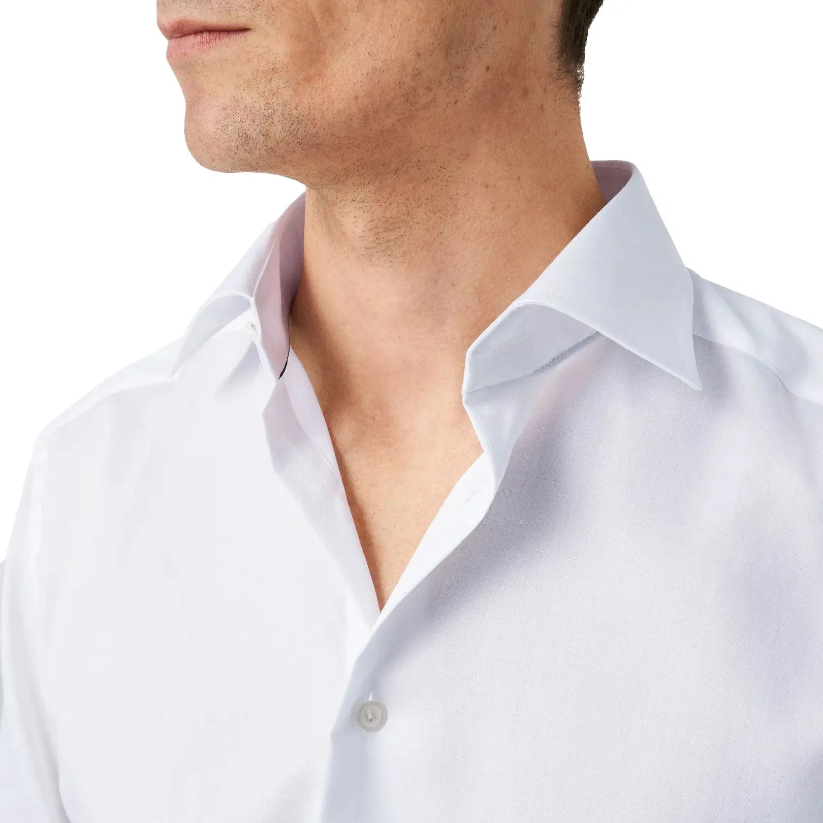 White Slim Fit Double Cuff Shirt