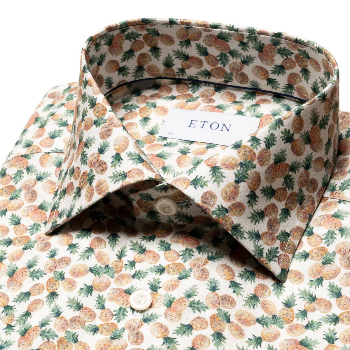 Pineapple Print Cotton TENCEL Slim Fit Shirt