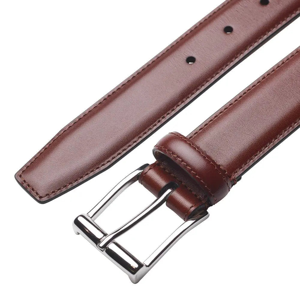 Crockett and Jones Chestnut Calf Belt with Silver Buckle Robert Old Co