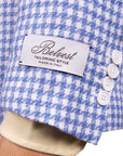 Blue Houndstooth 100% Linen Jacket JACKETS Belvest   