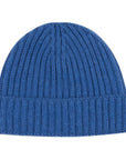 Fisherman Knit 8ply Cashmere Hat Beanie - Coast Blue

