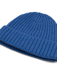 Fisherman Knit 8ply Cashmere Beanie Hat - Coast Blue

