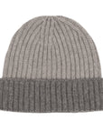 Fisherman Knit 8ply Cashmere Beanie Hat - Grey Flannel