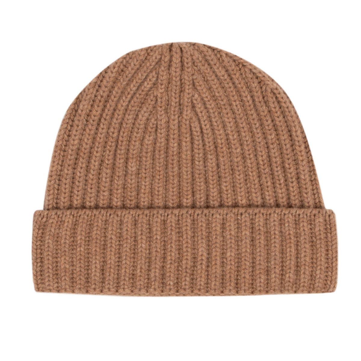 Fisherman Knit 8ply Cashmere Beanie Hat - Savannah Brown