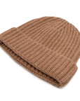 Fisherman Knit 8ply Cashmere Beanie Hat - Savannah Brown