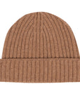 Fisherman Knit 8ply Cashmere Beanie Hat - Savannah Brown