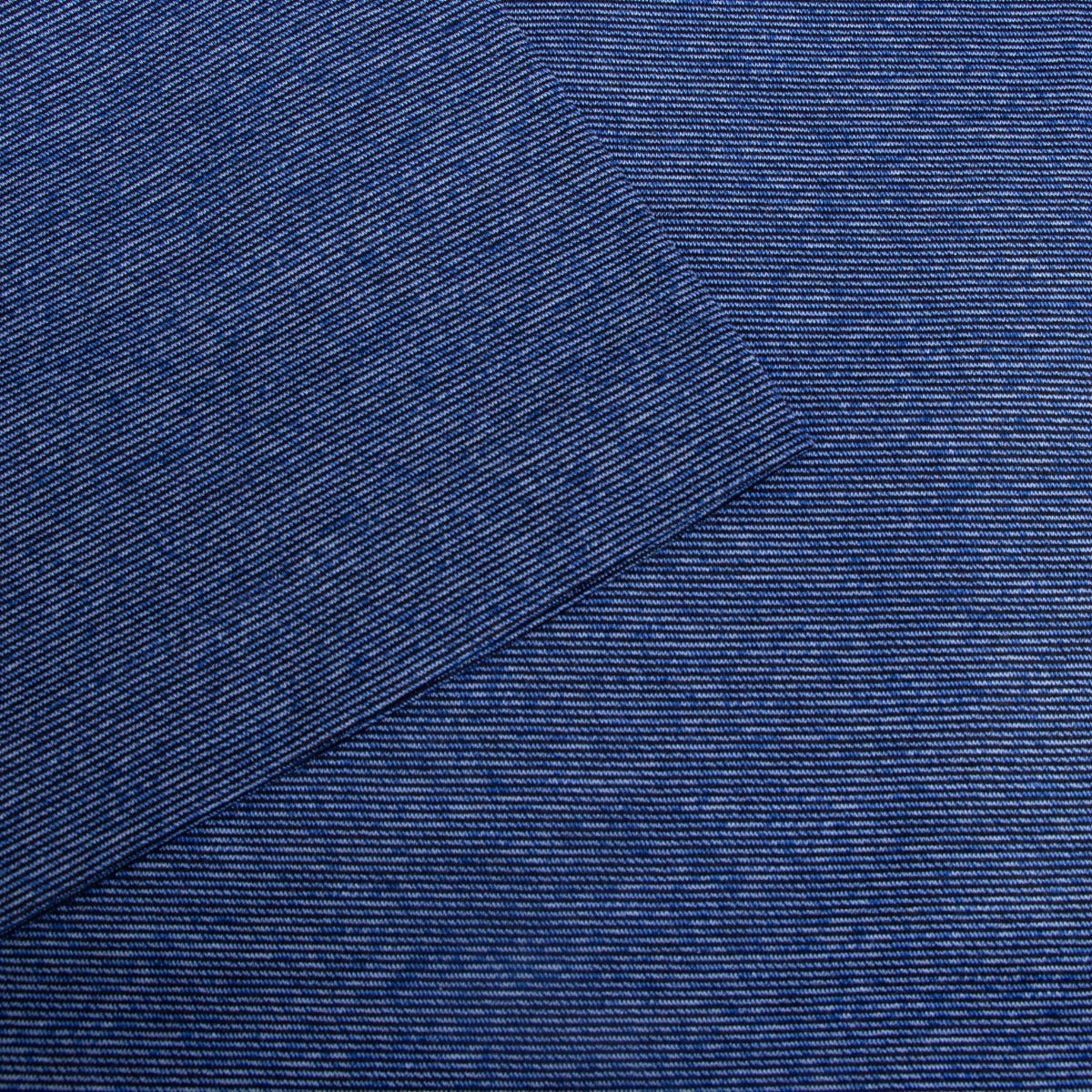 Navy 100% Cotton Fine-Stripe Polo  Gran Sasso   