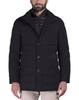 Dark Blue ‘Calegari’ Down-Filled Padded Coat