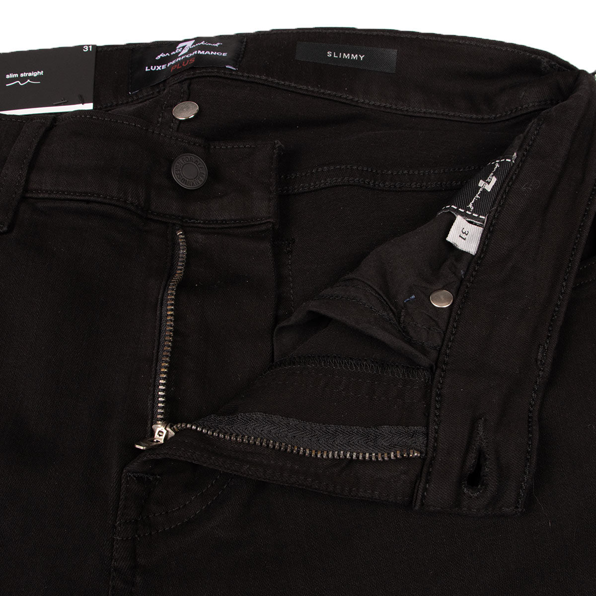 Black Slimmy Slim Straight Jeans JEANS 7 For All Mankind