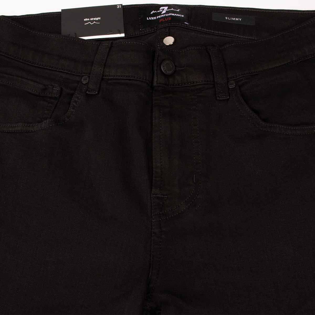 Black Slimmy Slim Straight Jeans JEANS 7 For All Mankind