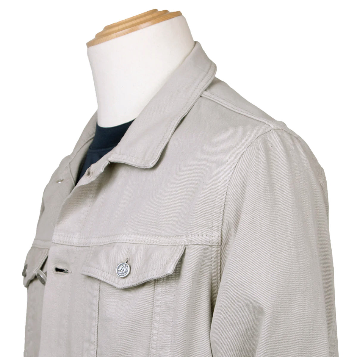 Beige 100% Cotton Twill Denim Jacket BLOUSONS Richard J Brown