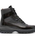 Brown Leather & Grey Gore-Tex® Lace-up Hiking Boot SHOES Santoni