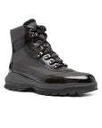 Brown Leather & Grey Gore-Tex® Lace-up Hiking Boot SHOES Santoni