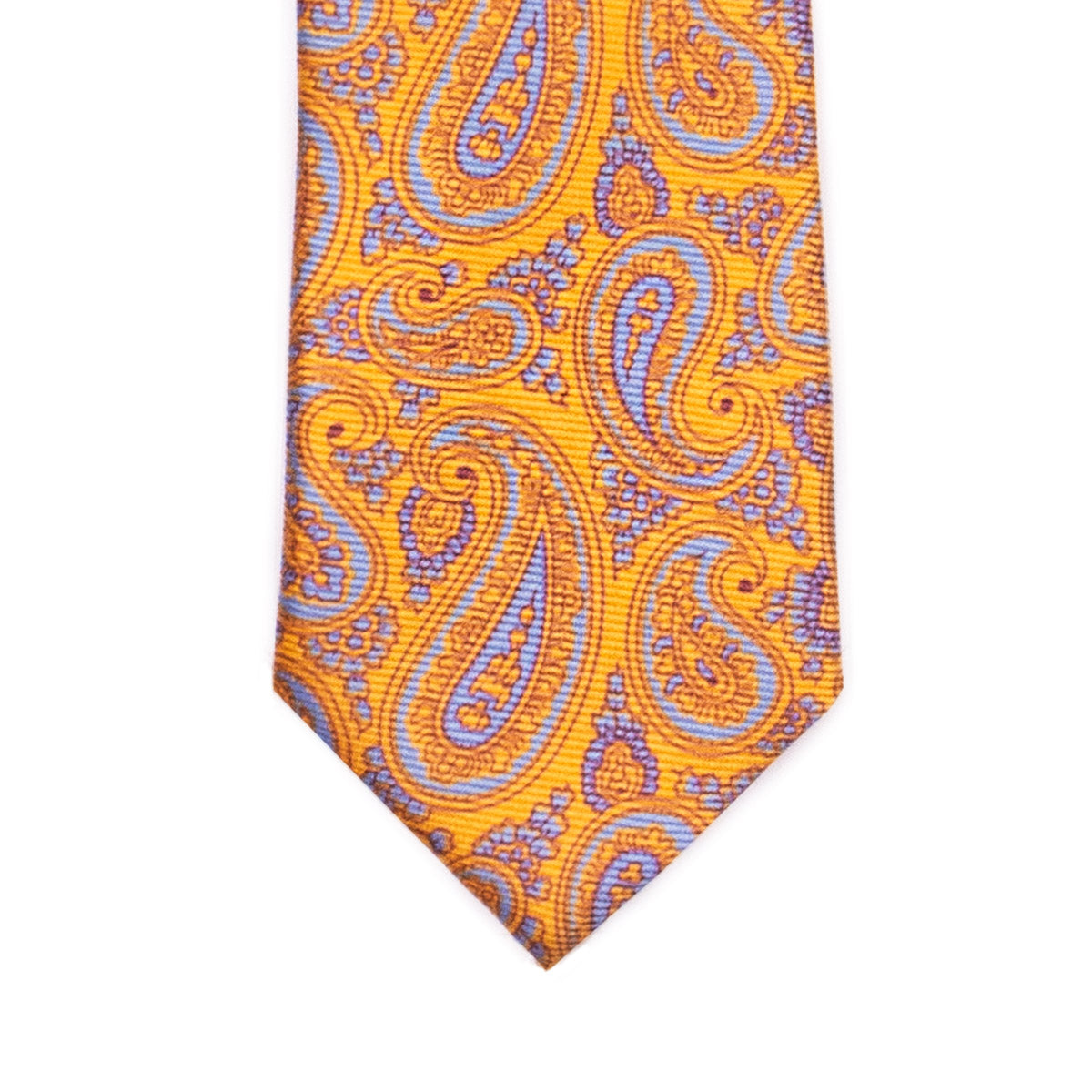 Orange & Blue Paisley Jaquard Print 100% Silk Tie TIES/CRAVATS Robert Old