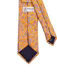 Orange & Blue Paisley Jaquard Print 100% Silk Tie TIES/CRAVATS Robert Old