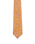 Orange & Blue Paisley Jaquard Print 100% Silk Tie TIES/CRAVATS Robert Old