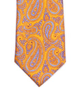 Orange & Blue Paisley Jaquard Print 100% Silk Tie TIES/CRAVATS Robert Old