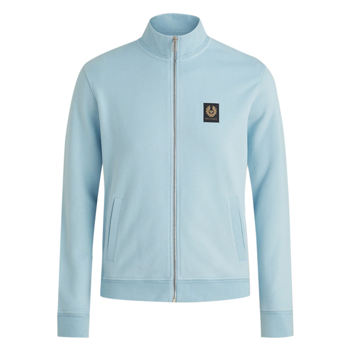 Skyline Blue Cotton Fleece Zip Sweater Cardigan Santoni Casual   