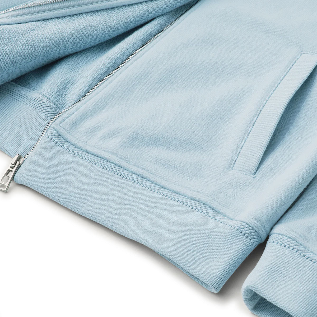 Skyline Blue Cotton Fleece Zip Sweater Cardigan Santoni Casual   
