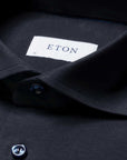 Navy Cotton Four-Way Stretch Long Sleeve Shirt L/S SHIRTS Eton