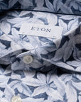 Palm Print Cotton Four-Way Stretch Shirt L/S SHIRTS Eton