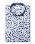 Palm Print Cotton Four-Way Stretch Shirt  Eton   