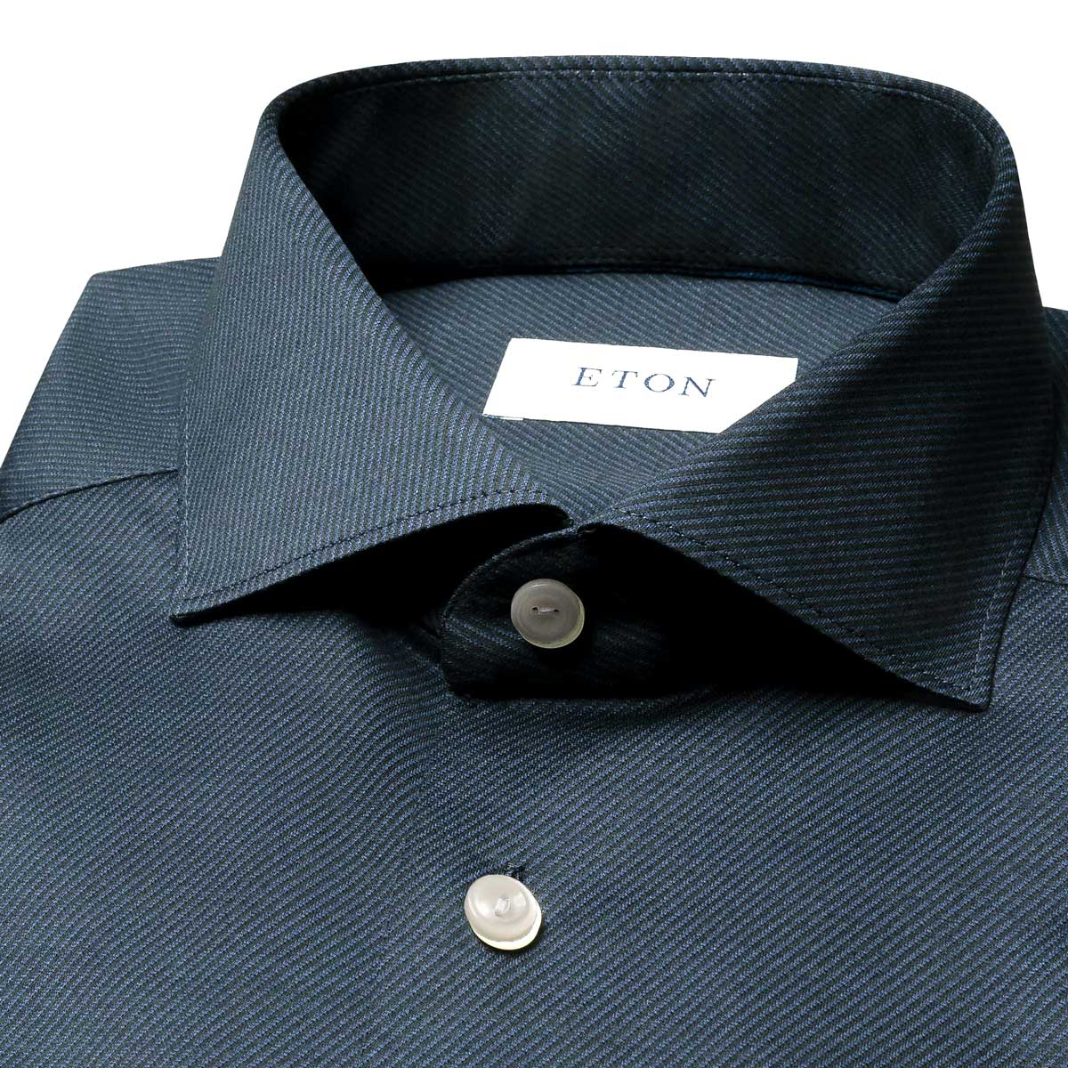 Dark Blue Filo di Scozia King Knit Slim Fit Shirt L/S SHIRTS Eton