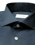 Dark Blue Filo di Scozia King Knit Slim Fit Shirt L/S SHIRTS Eton