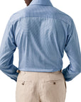 Blue Check King Knit Slim Fit Shirt  Eton   