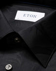 Black Floral Print Jacquard Long Sleeve Shirt  Eton   