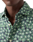Green Kiwi Print Linen Shirt L/S SHIRTS Eton   
