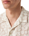 Brown Big Floral Linen Resort Shirt  Eton   