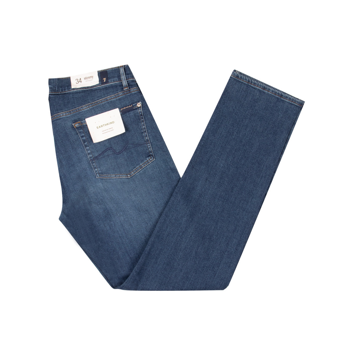 Mid Blue Slimmy Slim Straight Stretch Tek Connected Jeans JEANS 7 For All Mankind