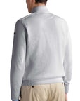 Grey Cotton Quarter Zip Neck Jumper Zip Neck Paul & Shark   