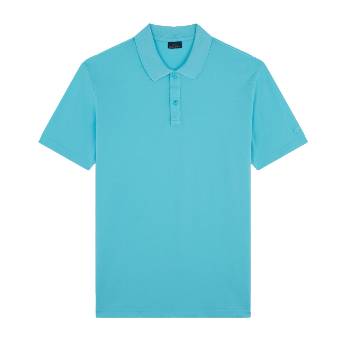 Washed Turquoise Cotton Piqué Polo Shirt S/S POLOS Paul &amp; Shark   