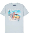 Light Blue Beach Surf Graphic T-shirt Short Sleeve Vilebrequin   