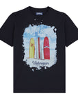 Navy ‘Surf’s Up’ Graphic T-shirt Short Sleeve Vilebrequin   