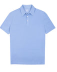 Cotton Piqué Polo Shirt Light Blue S/S POLOS FEDELI   