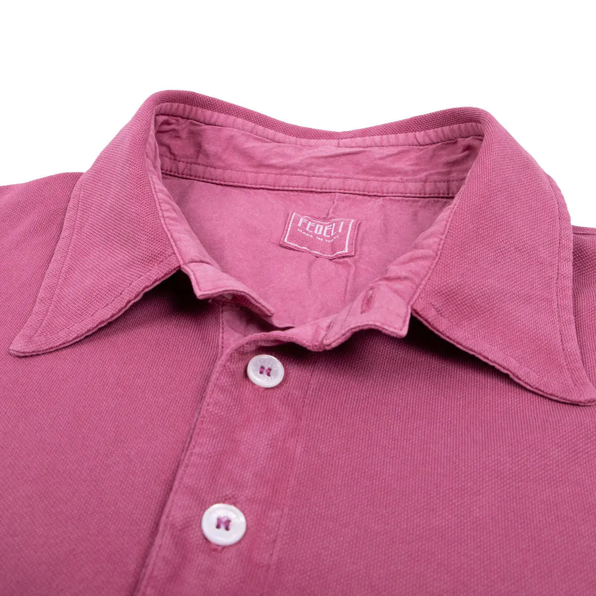 Cotton Piqué Polo Shirt Raspberry S/S POLOS FEDELI   