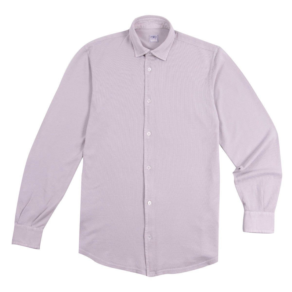 Light Grey 100% Cotton Long Sleeve Shirt  FEDELI   