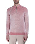 Pink ‘Fedro’ Knit Zip Neck Sweater Zip Neck Moorer   