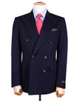 Navy Wool & Cashmere Double-Breasted Jacket