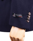 Navy Wool & Cashmere Double-Breasted Jacket