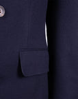 Navy Wool & Cashmere Double-Breasted Jacket