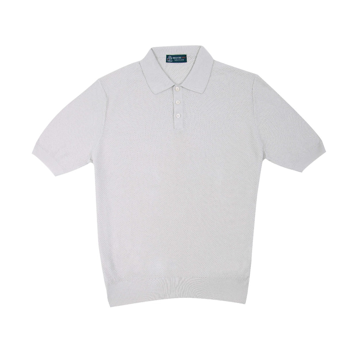 Light Grey 100% Cotton Knit Polo Shirt  Gran Sasso   