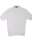 Light Grey 100% Cotton Knit Polo Shirt  Robert Old   