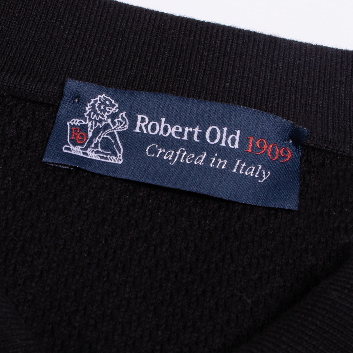 Black 100% Cotton Knit Short Sleeve Polo Shirt S/S POLOS Robert Old   