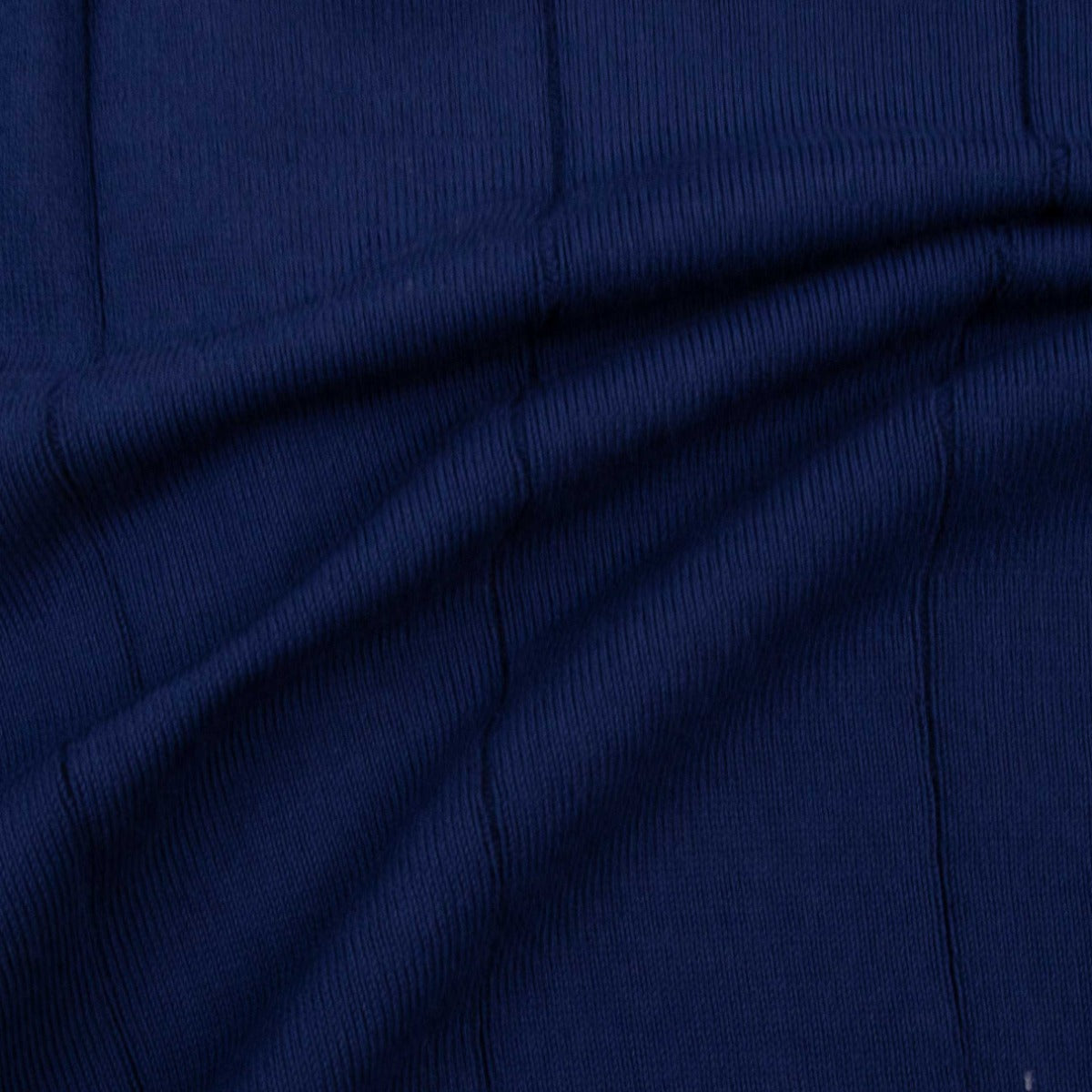 Navy 100% Cotton Wide-Ribbed Polo Shirt  Gran Sasso   